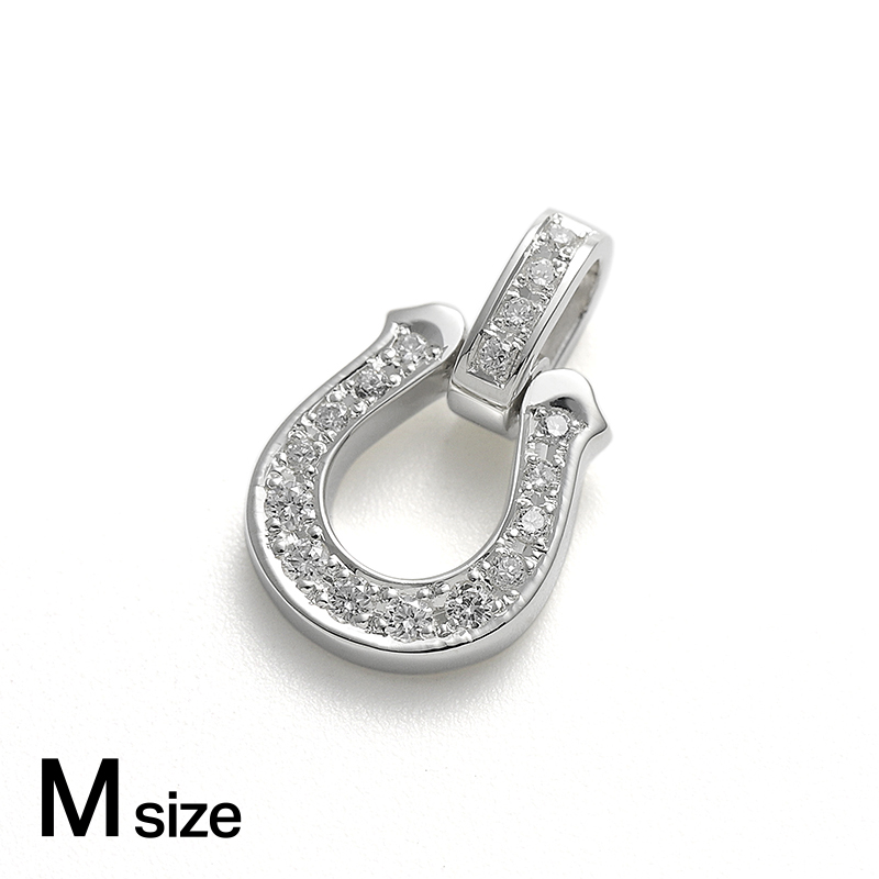 Medium Lux Horseshoe Pendant w/LG Diamond