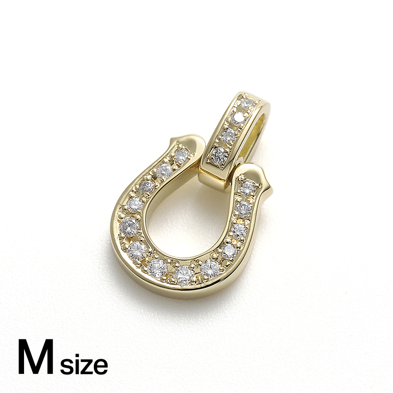 Medium Lux Horseshoe Pendant - K18Yellow Gold w/Diamond