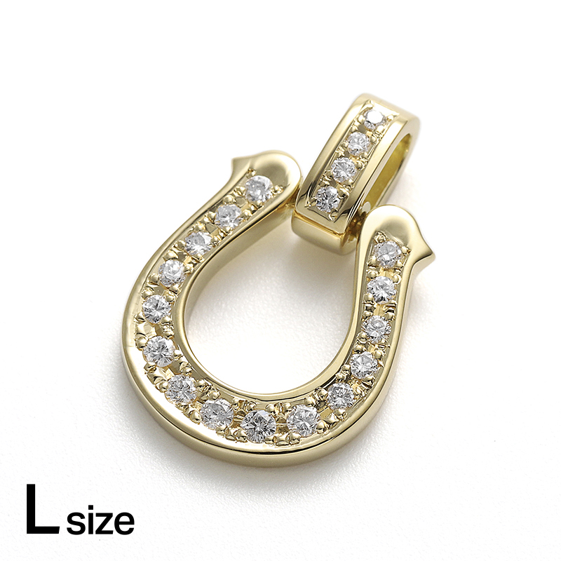Large Lux Horseshoe Pendant - K18Yellow Gold w/Diamond