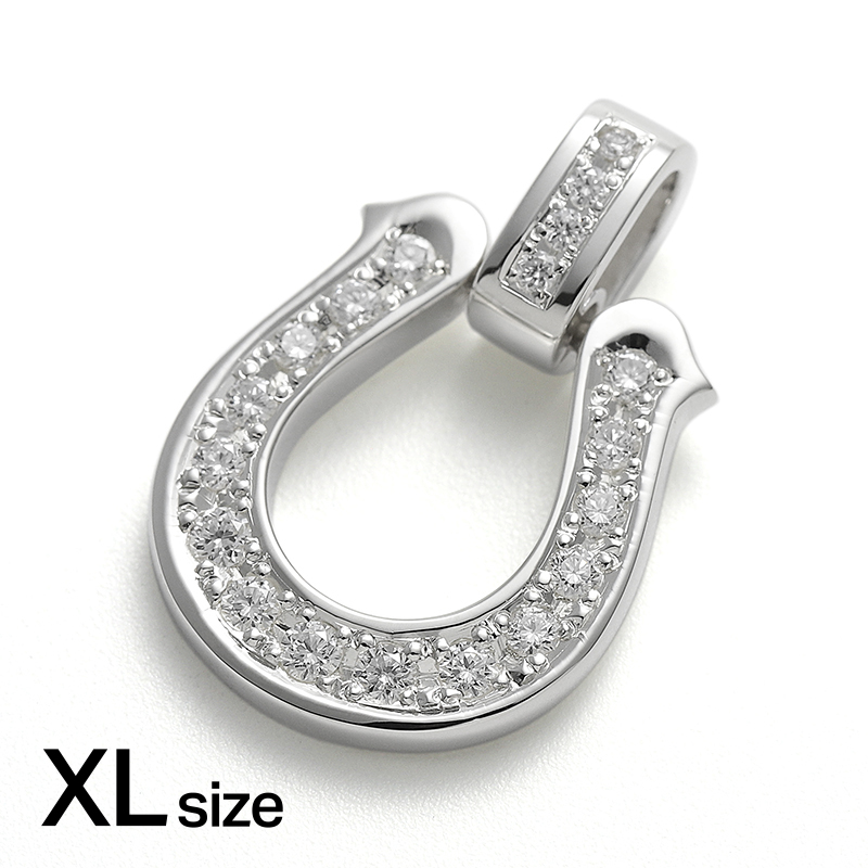 Extra Large Lux Horseshoe Pendant w/LG Diamond