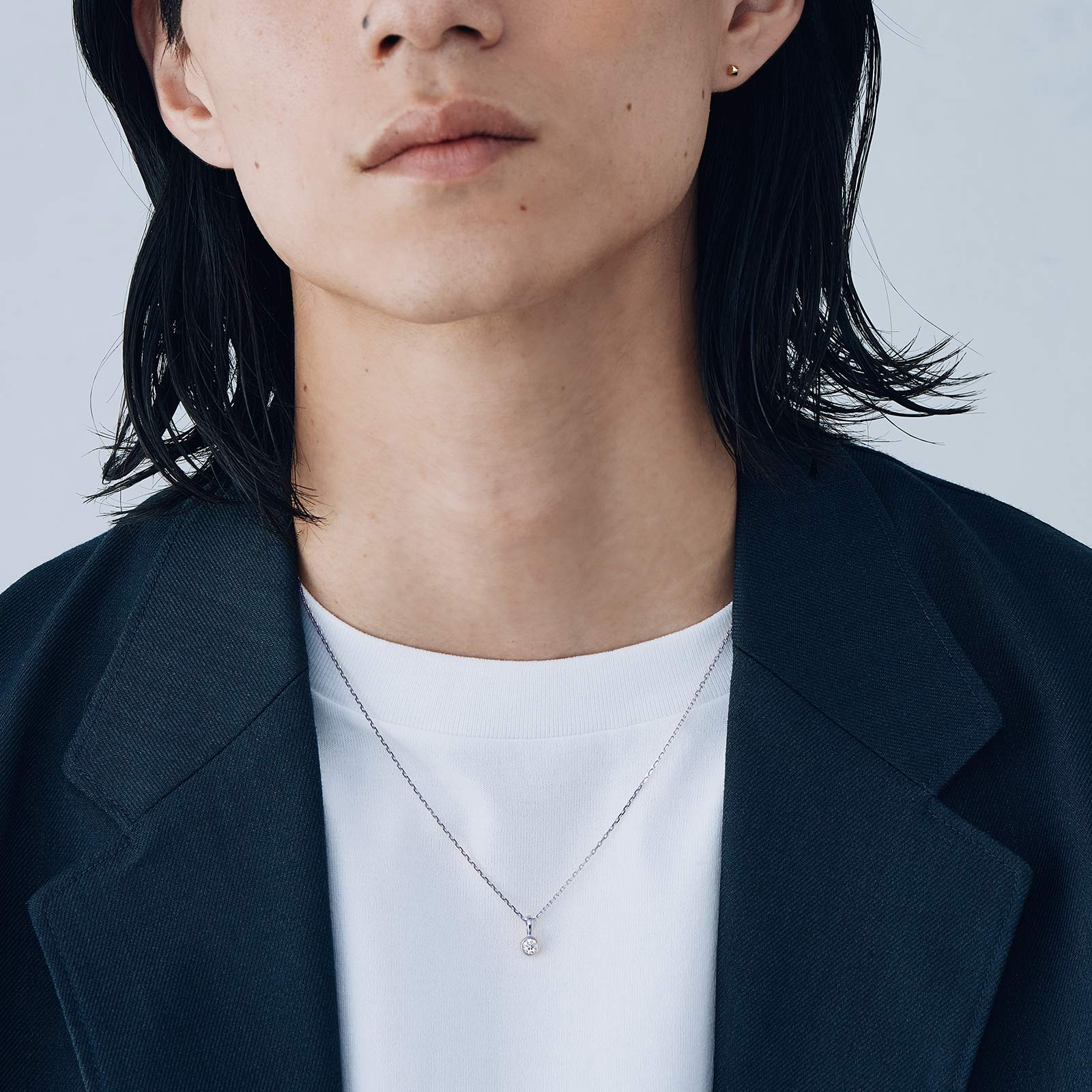 ワンエルジーダイヤモンドペンダント - シルバー