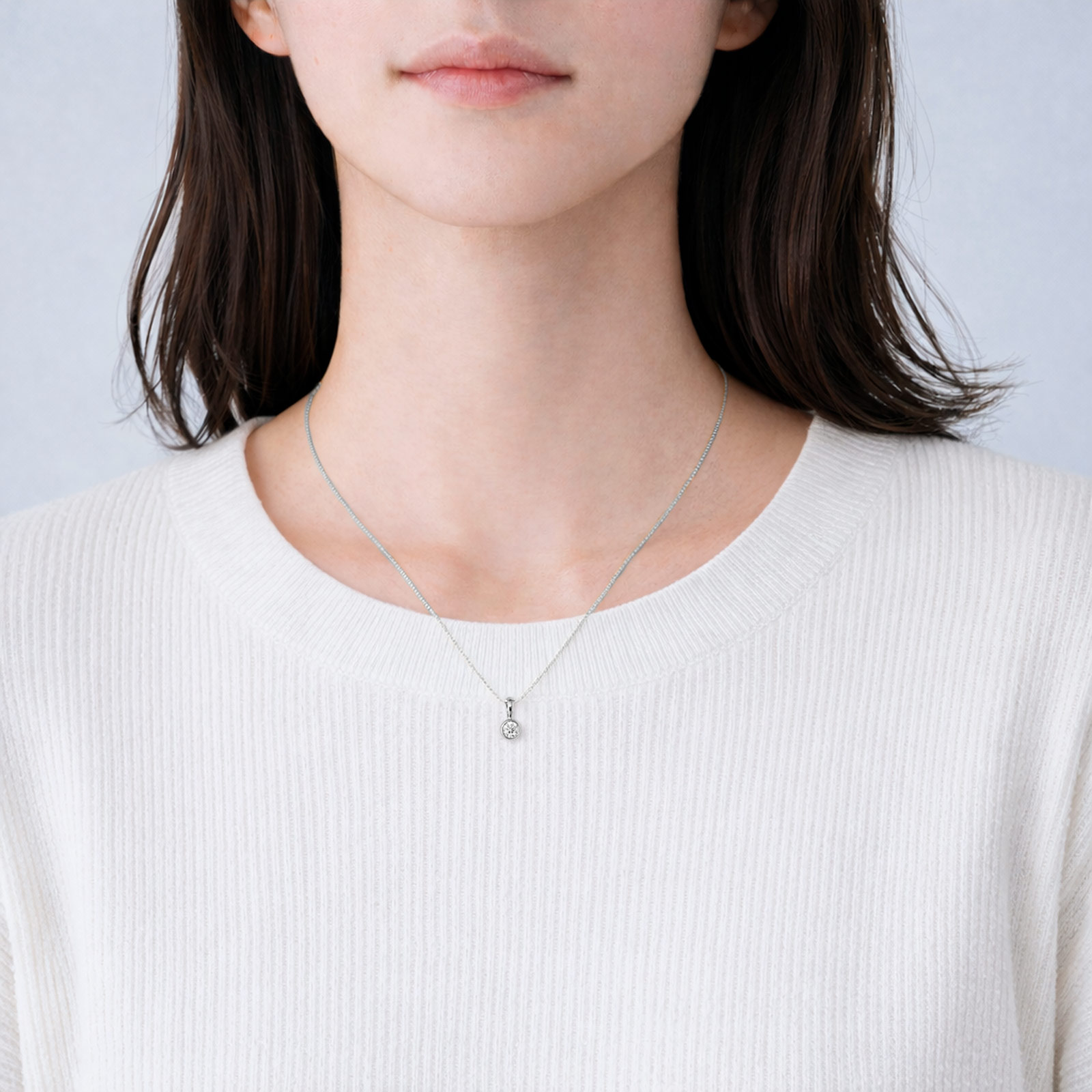 ワンエルジーダイヤモンドペンダント - シルバー
