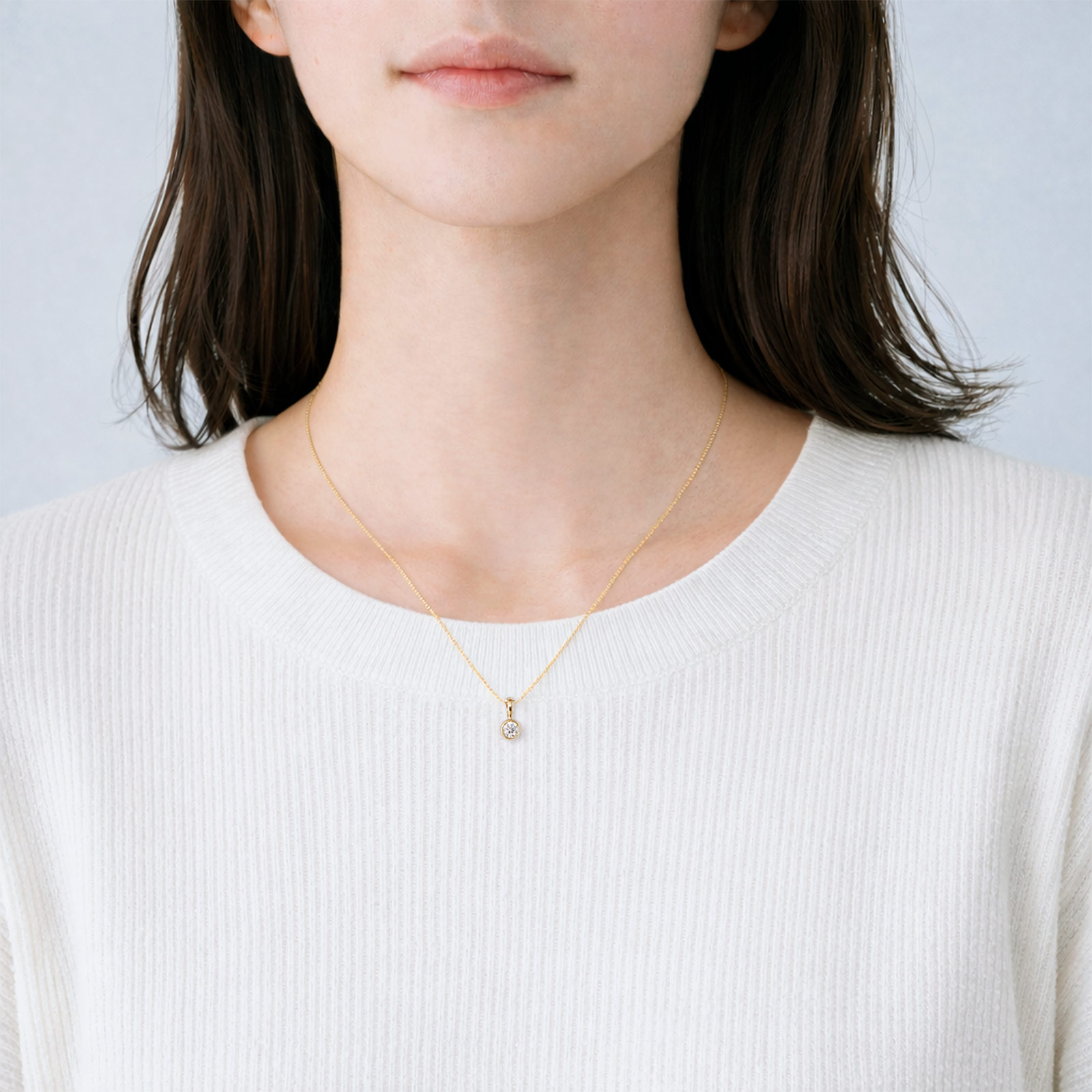 ワンエルジーダイヤモンドペンダント - K18イエローゴールド