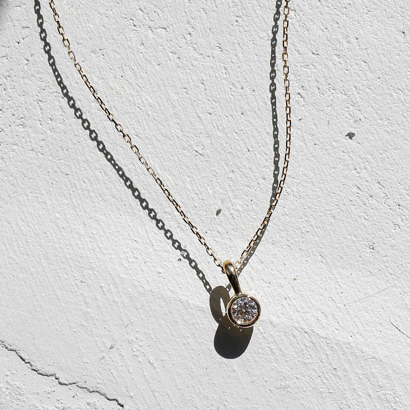 ワンエルジーダイヤモンドペンダント - K18イエローゴールド