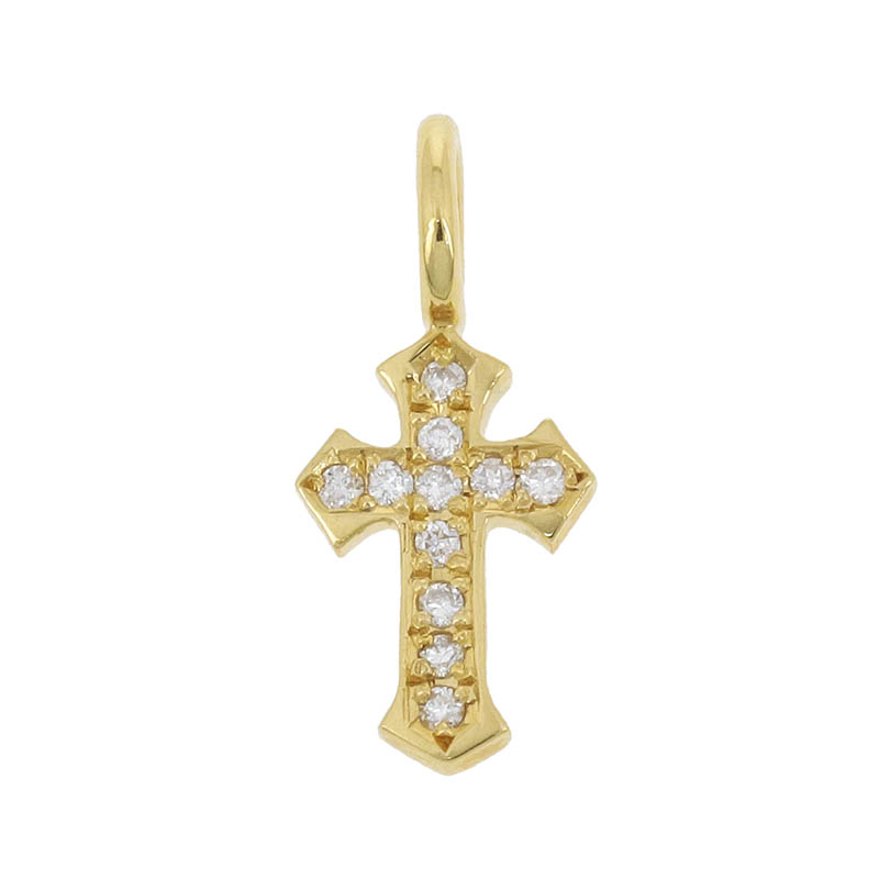 Little Cross Charm - K18Yellow Gold w/Diamond