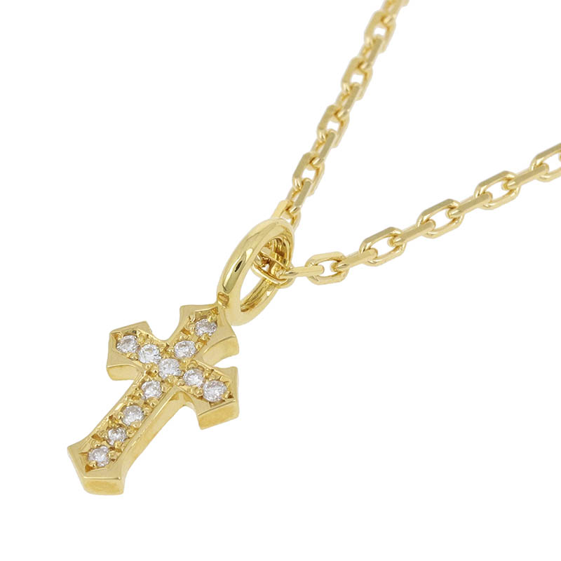 Little Cross Charm - K18Yellow Gold w/Diamond