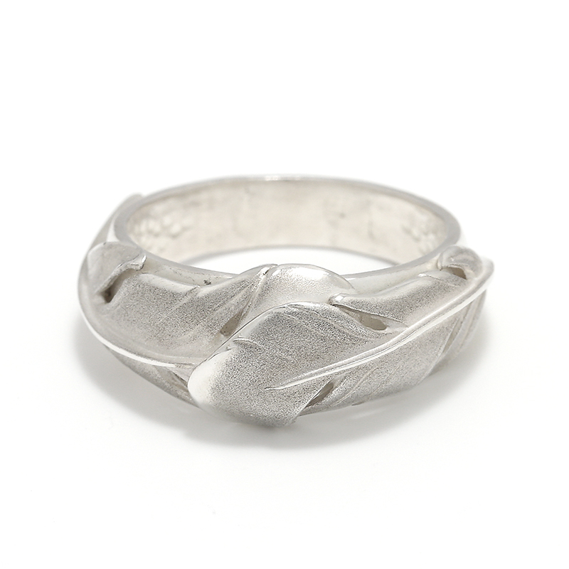 Old Feather Ring - All Silver