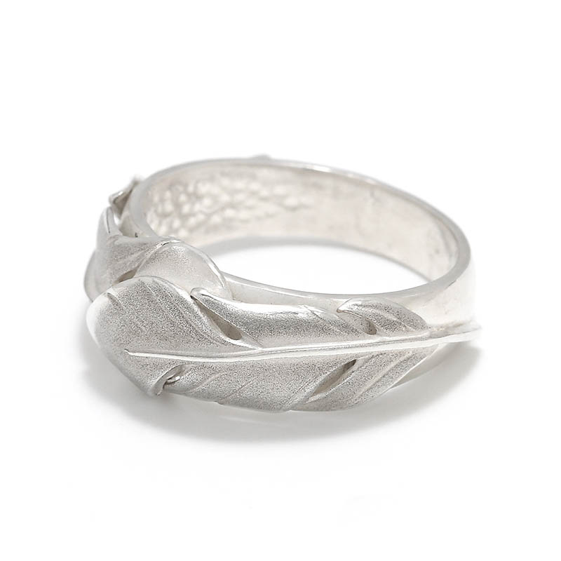 Old Feather Ring - All Silver