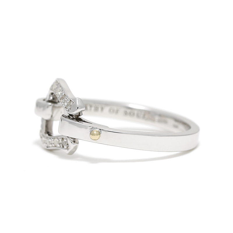 Horseshoe Band Ring - Silver w/CZ