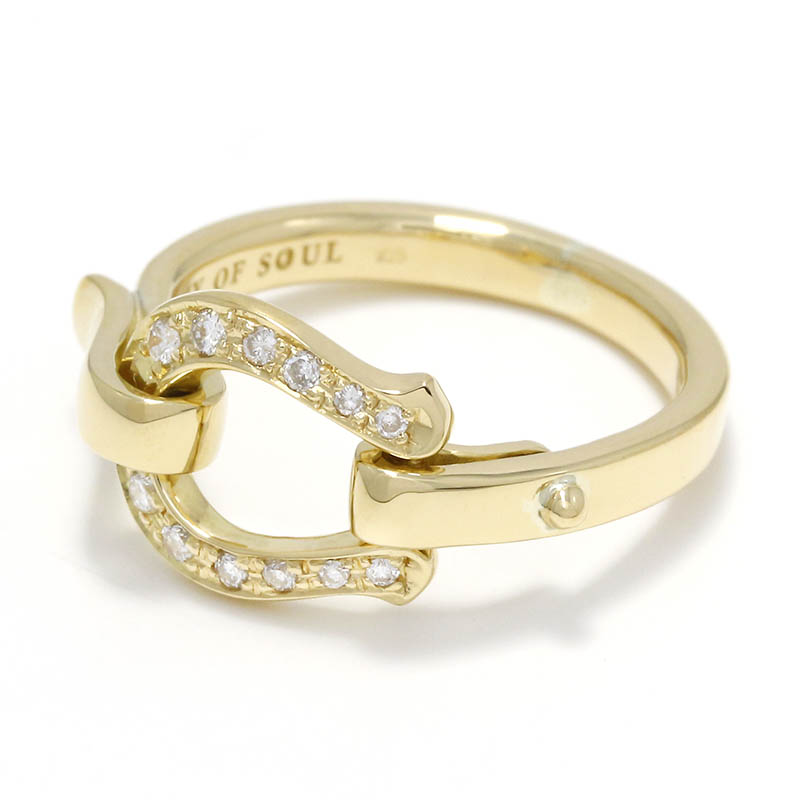 Horseshoe Band Ring - K18Yellow Gold w/Diamond