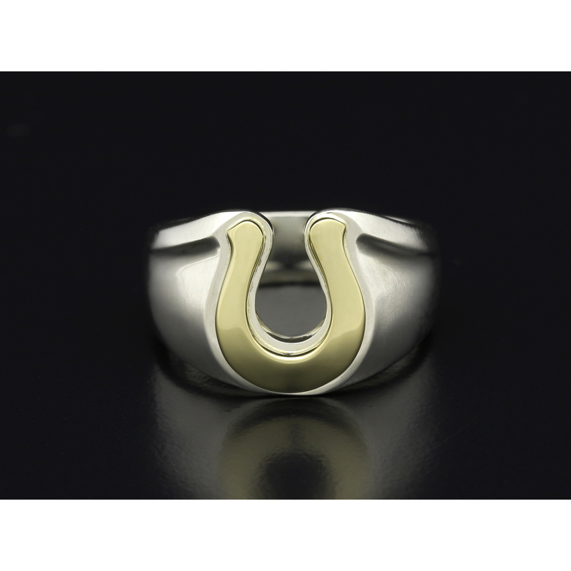 Horseshoe Amulet Combination Ring - Silver×Brass