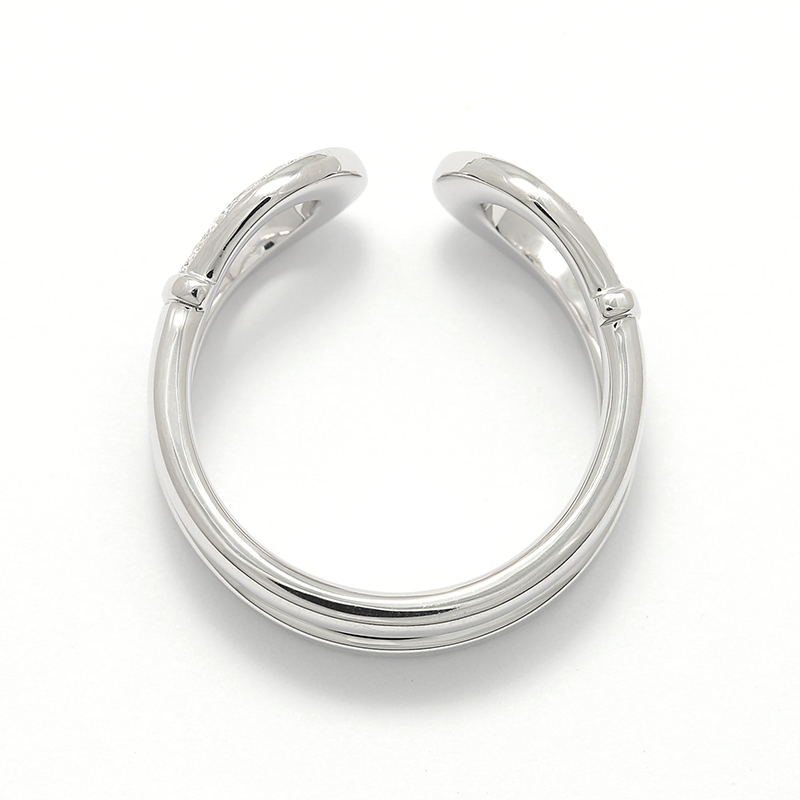 Double Horseshoe Ring - Silver w/CZ