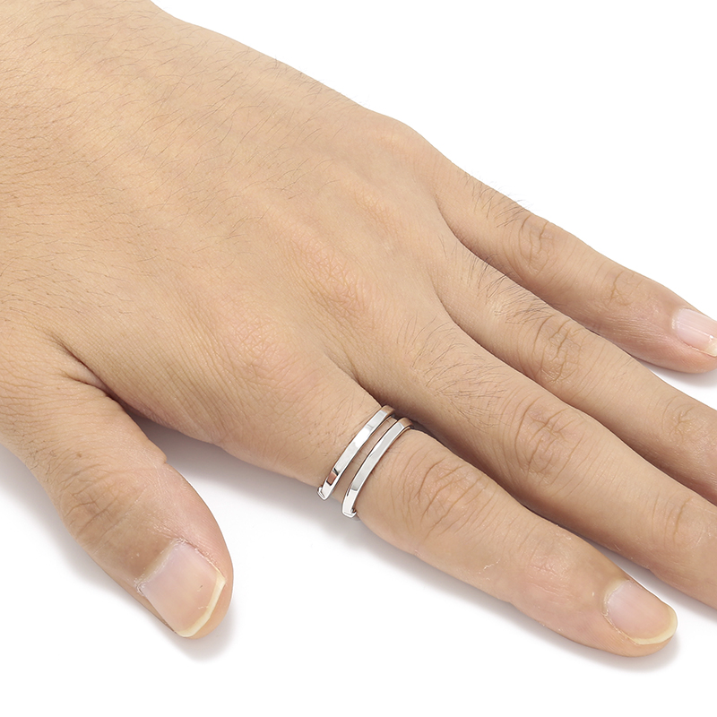 Double Horseshoe Ring - Silver