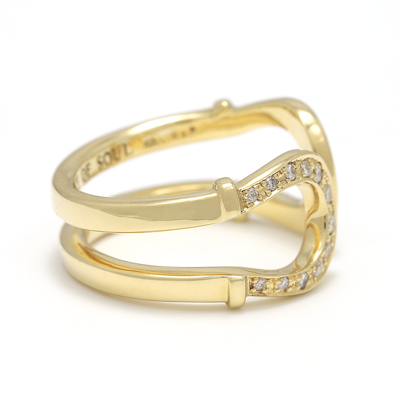 Double Horseshoe Ring - K18Yellow Gold w/Diamond