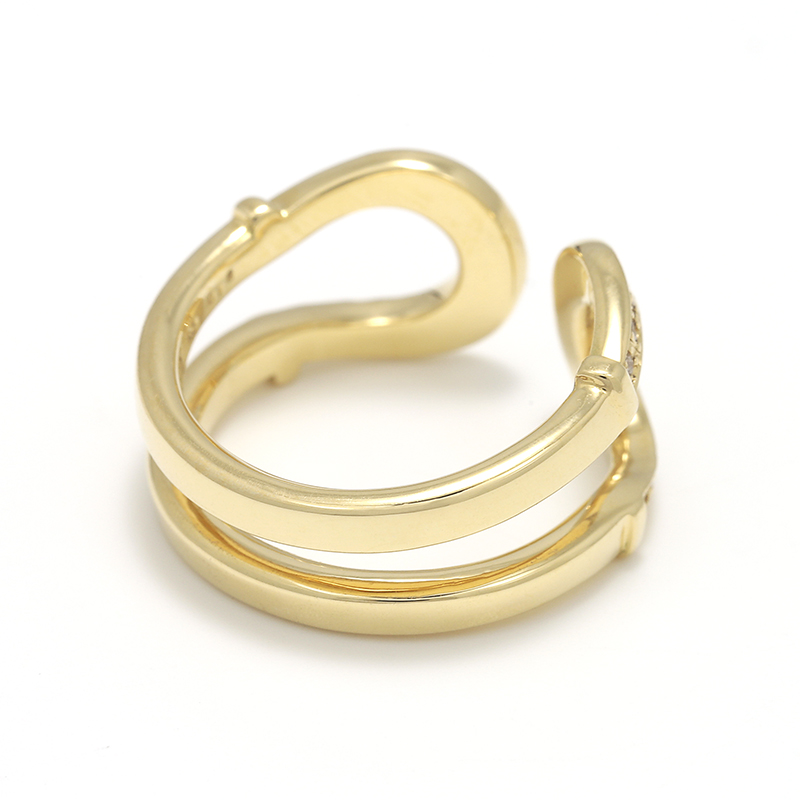 Double Horseshoe Ring - K18Yellow Gold w/Diamond