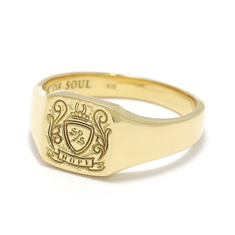 Small Signature Ring - K18Yellow Gold