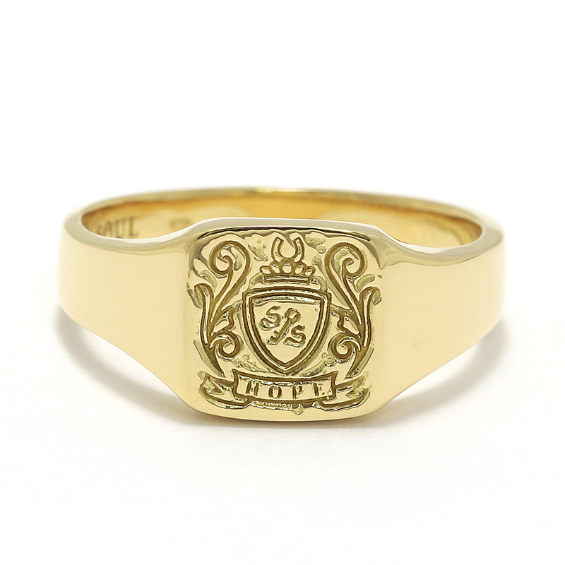 Small Signature Ring - K18Yellow Gold