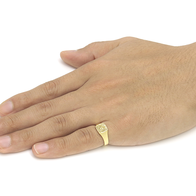 Small Signature Ring - K18Yellow Gold