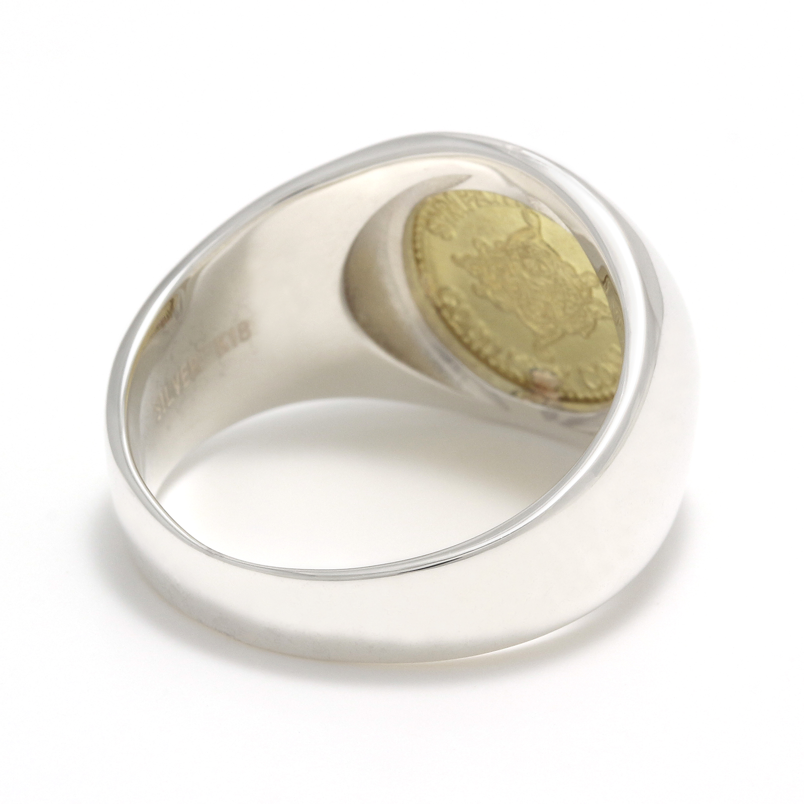 GQ1月&2月合併号掲載 Classic Coin Ring / Good Luck - Silver×K18Yellow  Gold（クラシックコインリング / グッドラック - シルバー×K18イエローゴールド） SYMPATHY OF SOUL（シンパシーオブソウル）