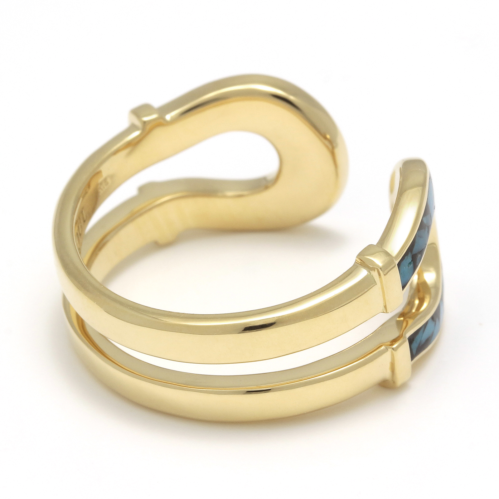 Double Horseshoe Inlay Ring - K18Yellow Gold（ダブルホースシューインレイリング -  K18イエローゴールド） SYMPATHY OF SOUL（シンパシーオブソウル）