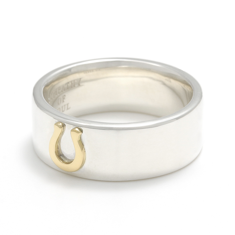 Horseshoe Charm Ring Wide - Silver×K18Yellow Gold