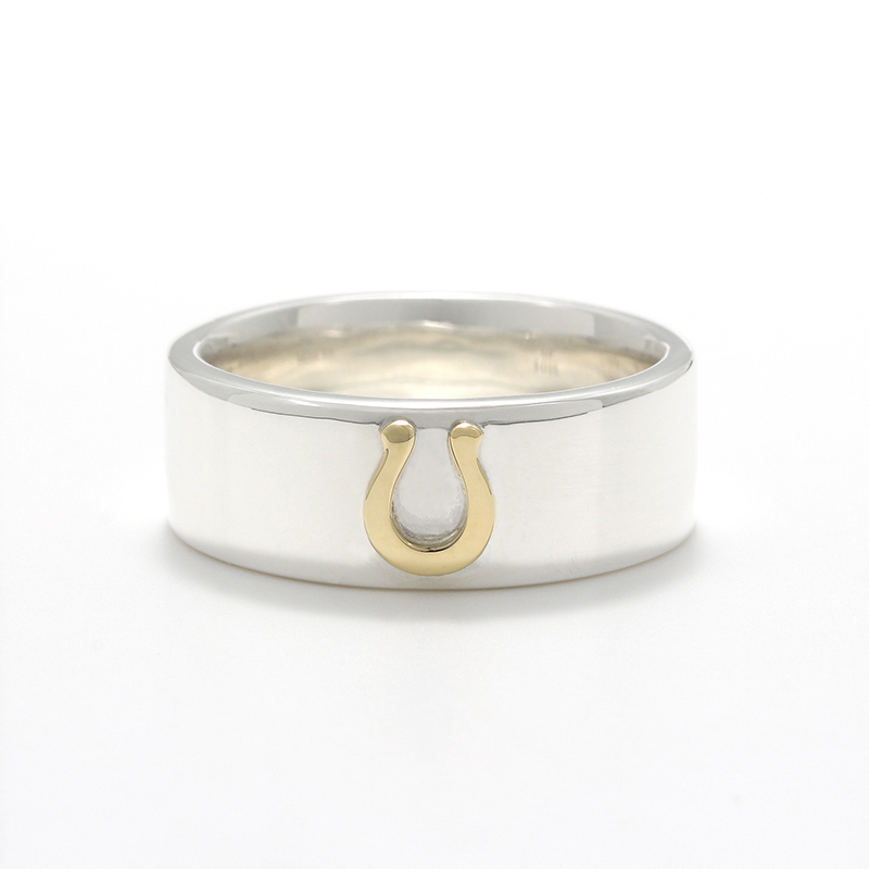 Horseshoe Charm Ring Wide - Silver×K18Yellow Gold