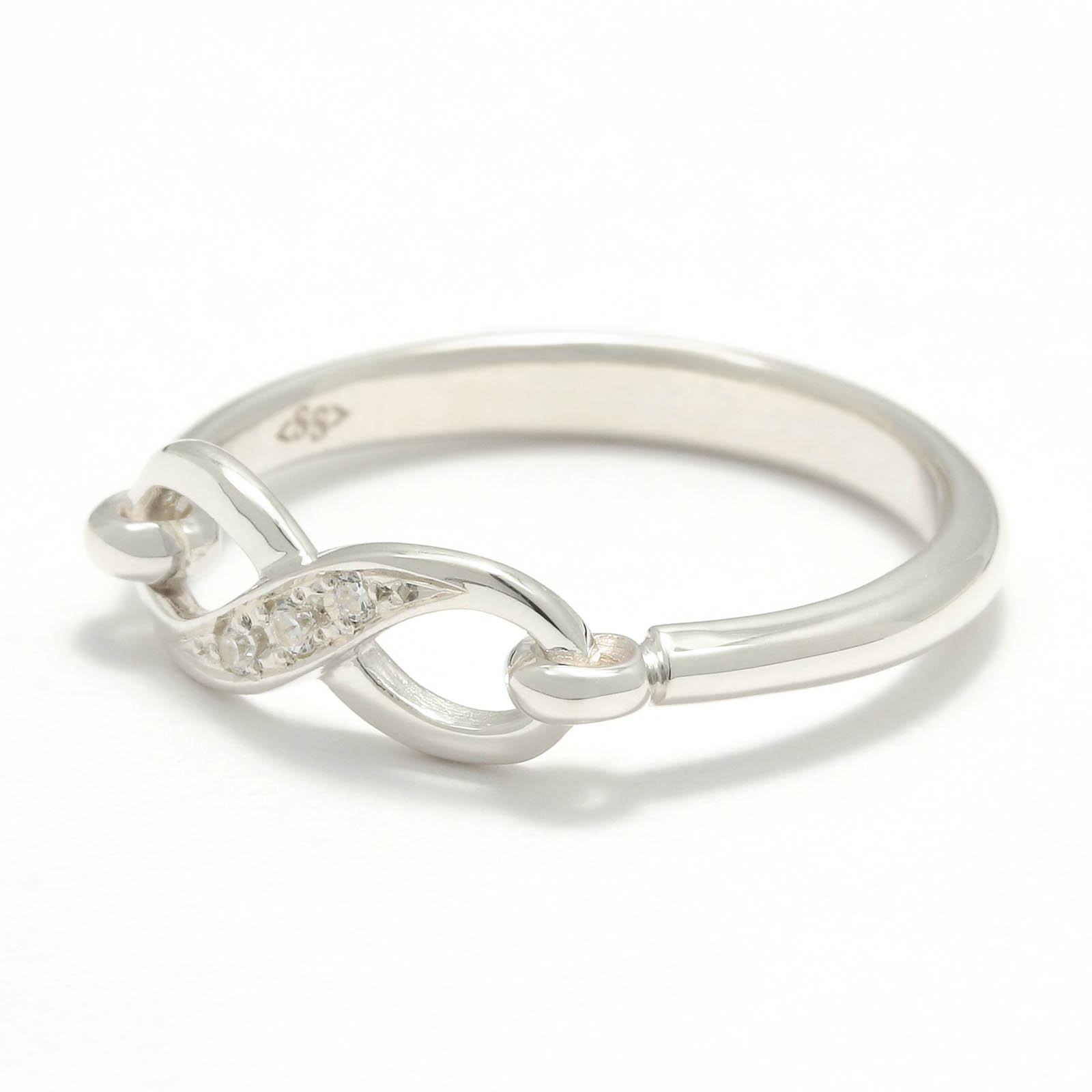 Infinity Band Ring - Silver w/CZ
