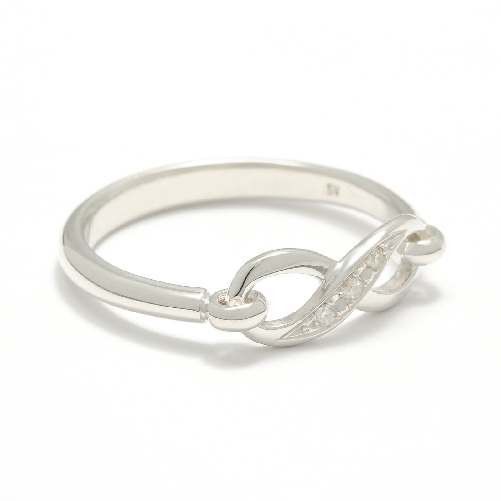 Infinity Band Ring - Silver w/CZ