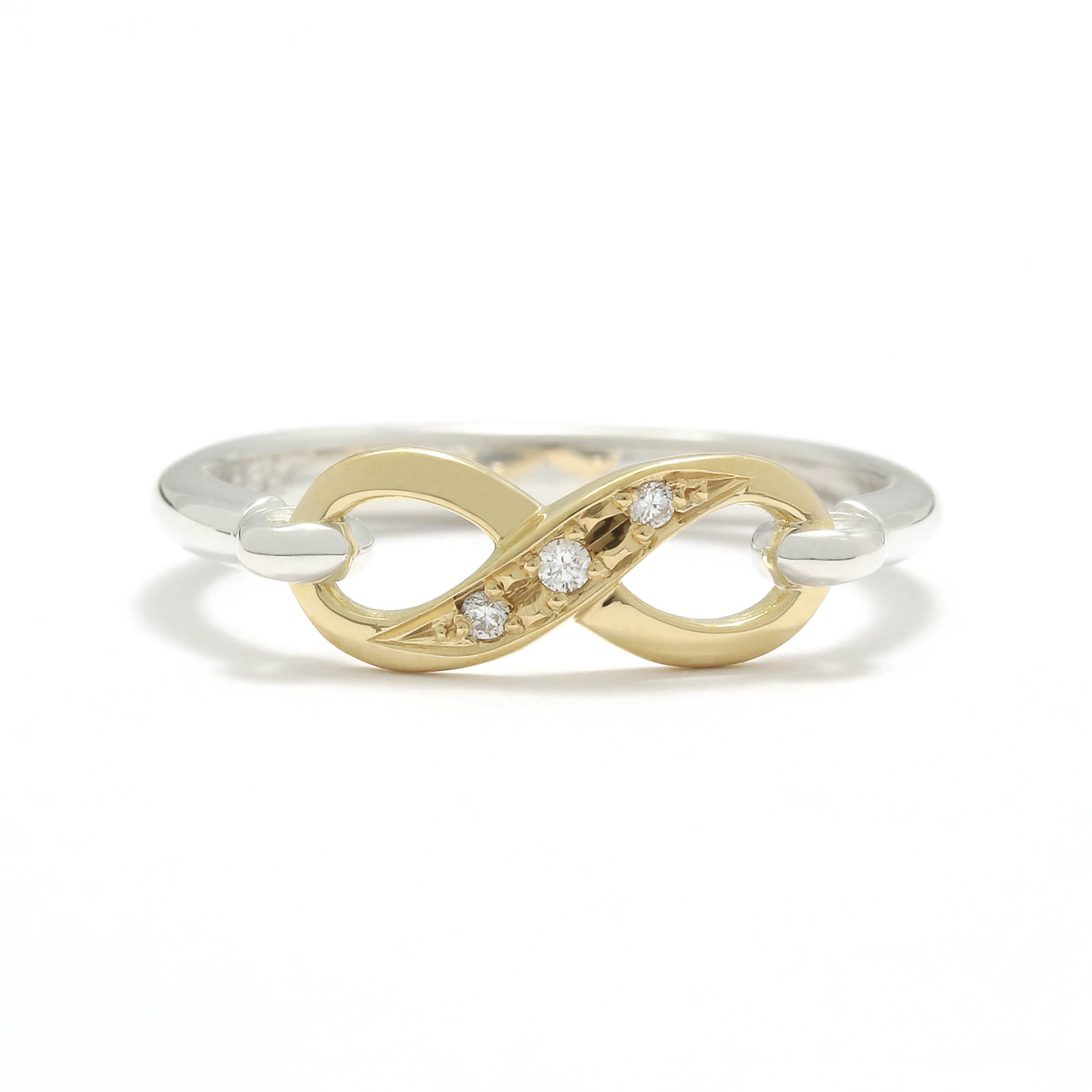 Infinity Band Ring - Silver×K18Yellow Gold w/Diamond
