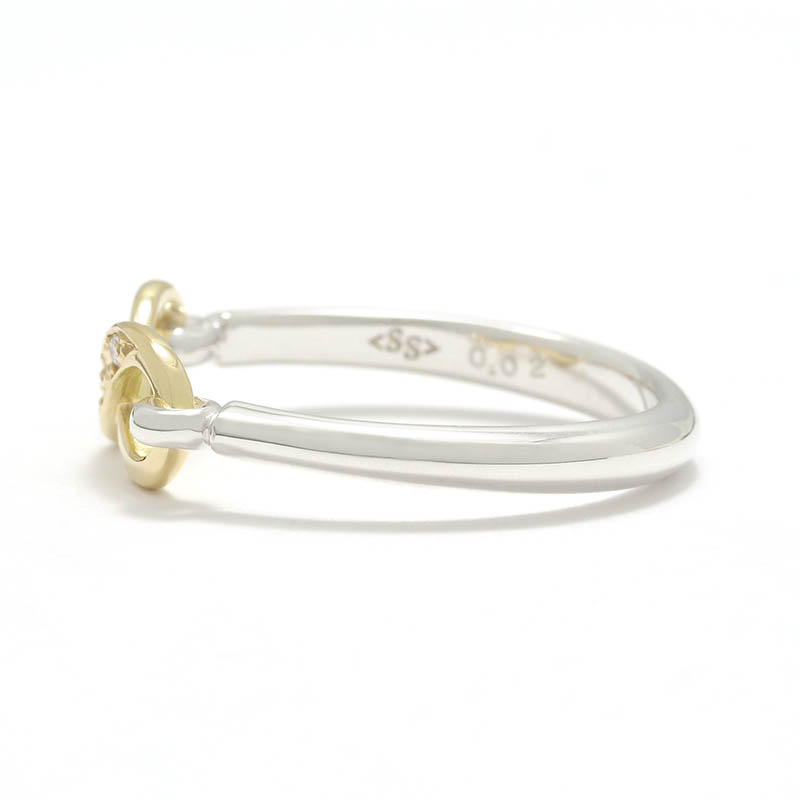 Infinity Band Ring - Silver×K18Yellow Gold w/Diamond