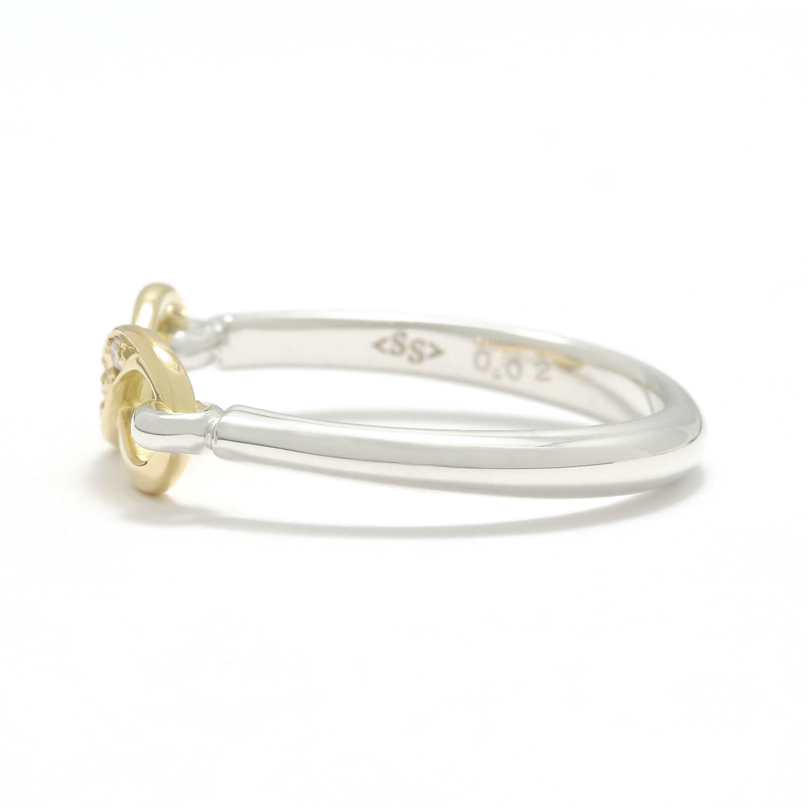 Infinity Band Ring - Silver×K18Yellow Gold w/Diamond