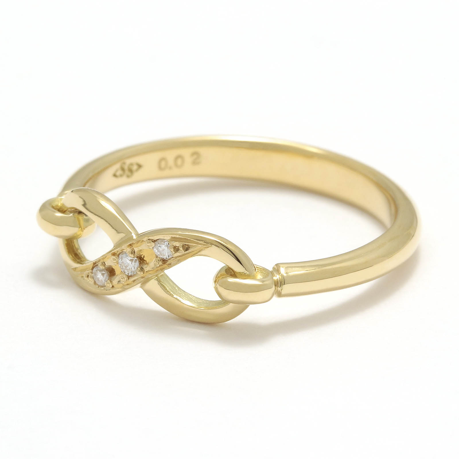 Infinity Band Ring - K18Yellow Gold w/Diamond