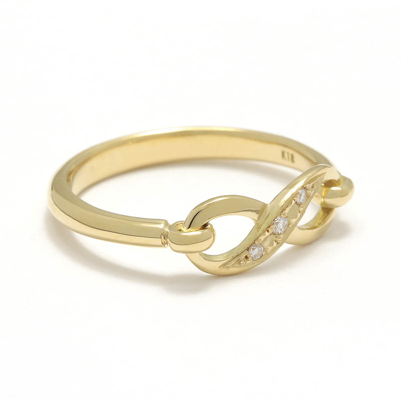 Infinity Band Ring - K18Yellow Gold w/Diamond