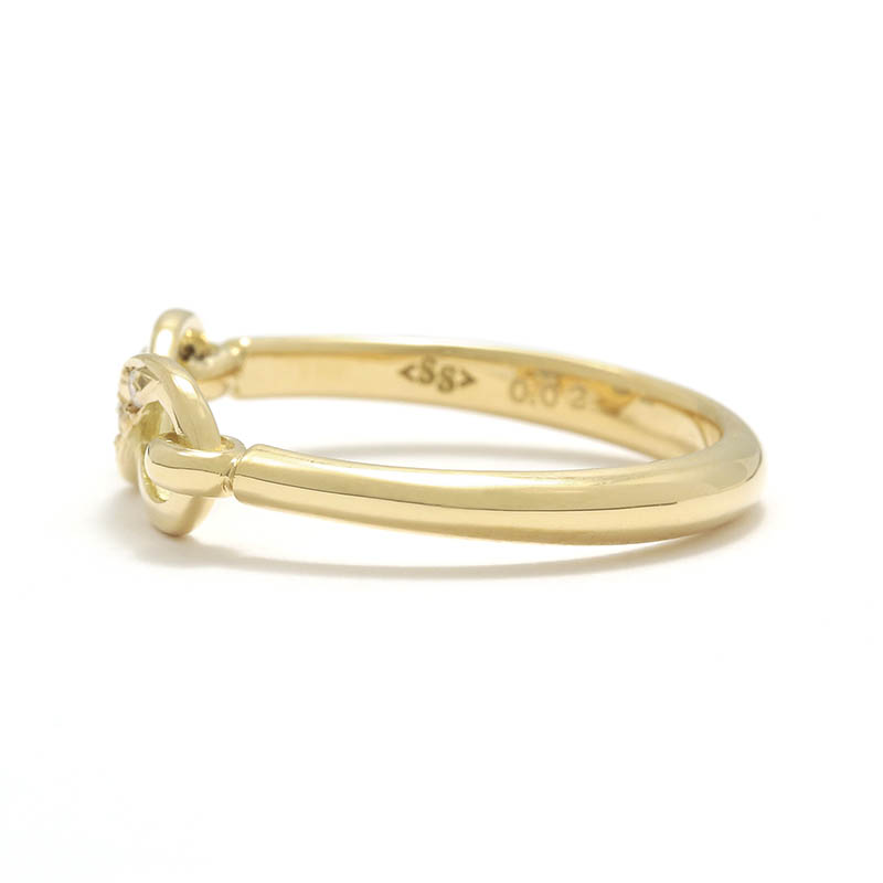 Infinity Band Ring - K18Yellow Gold w/Diamond
