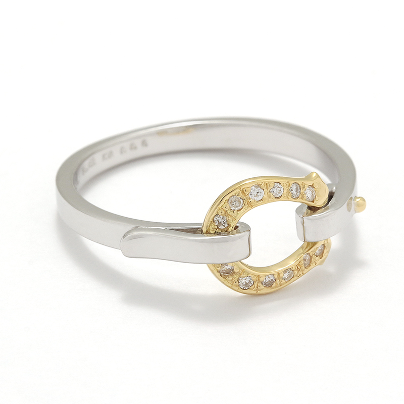 Horseshoe Band Ring Small - Silver×K18Yellow Gold w/Diamond
