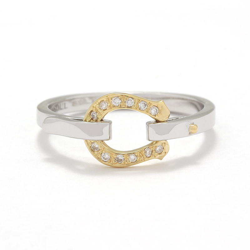Horseshoe Band Ring Small - Silver×K18Yellow Gold w/Diamond