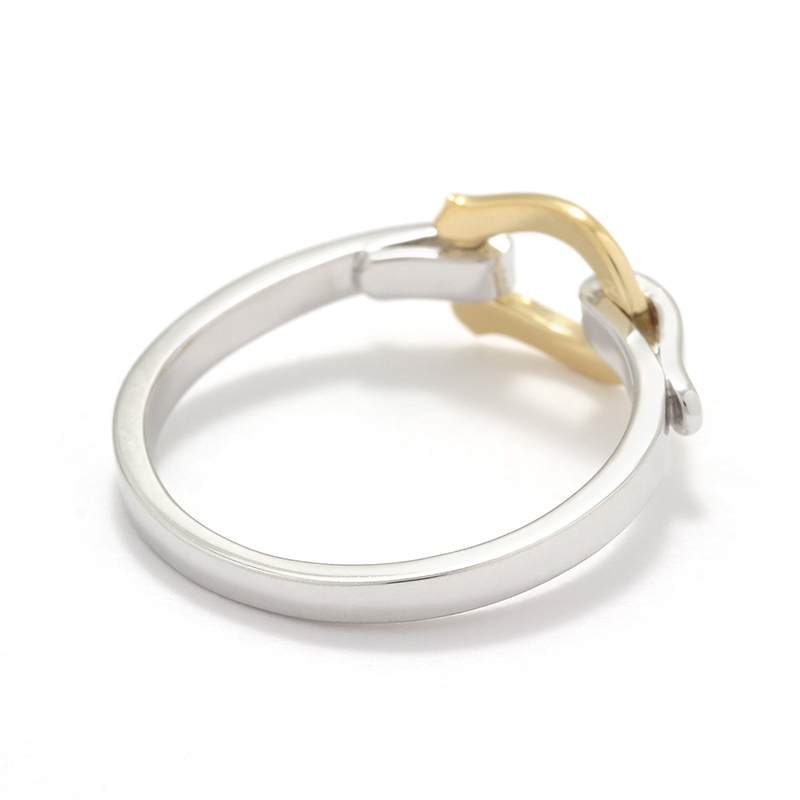 Horseshoe Band Ring Small - Silver×K18Yellow Gold w/Diamond