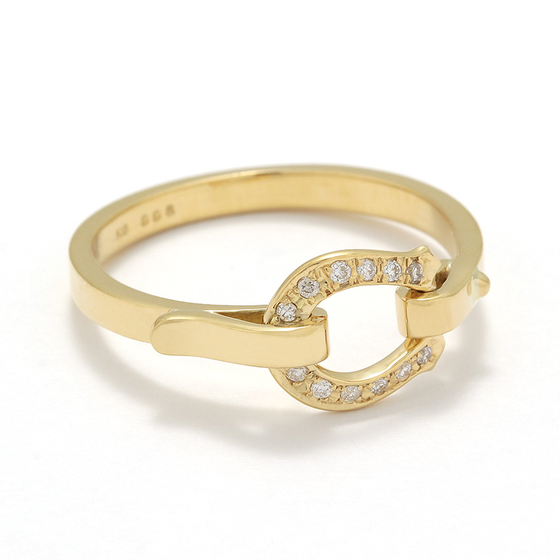 Horseshoe Band Ring Small - K18Yellow Gold w/Diamond