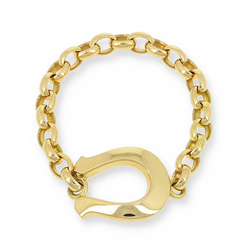 Horseshoe Chain Ring - K18Yellow Gold