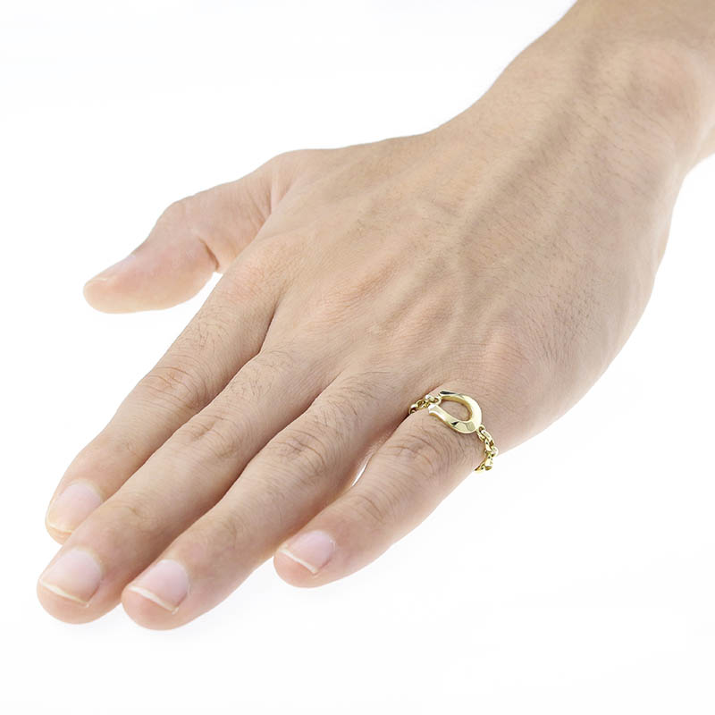 Horseshoe Chain Ring - K18Yellow Gold