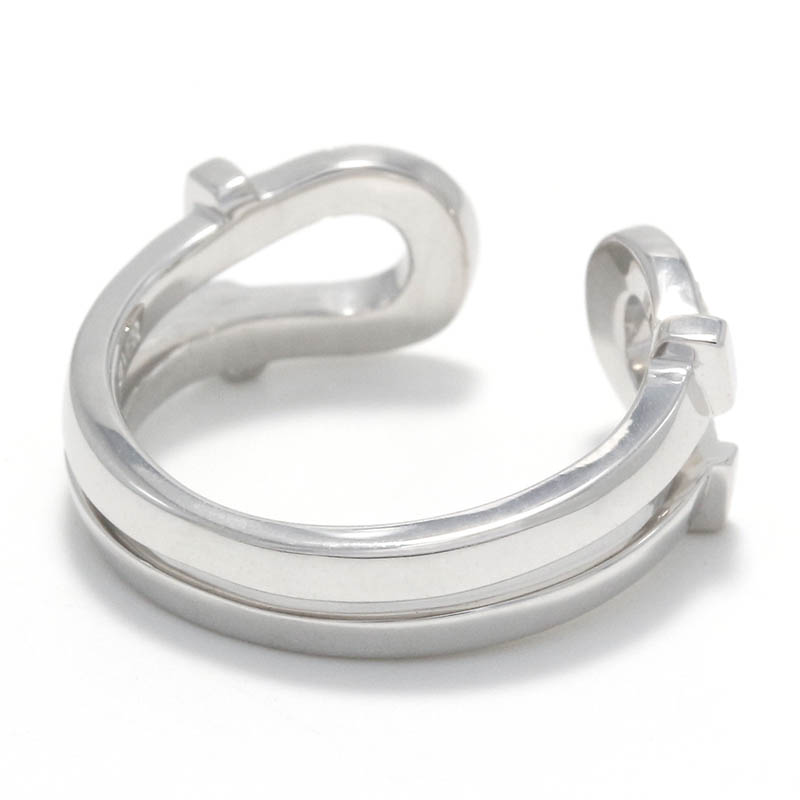 Double Horseshoe Ring Small - Silver w/CZ