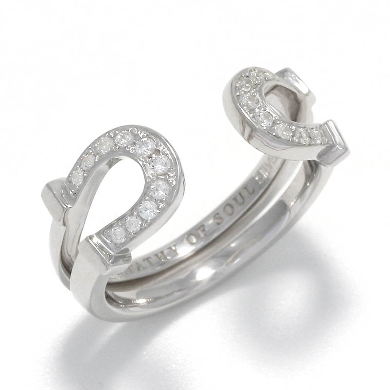 Double Horseshoe Ring Small - Silver w/CZ