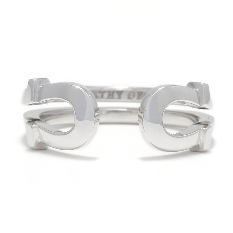 Double Horseshoe Ring Small - Silver