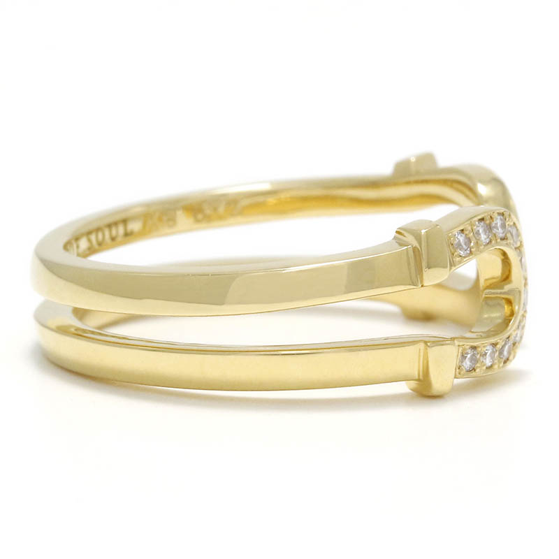 Double Horseshoe Ring Small - K18Yellow Gold w/Diamond
