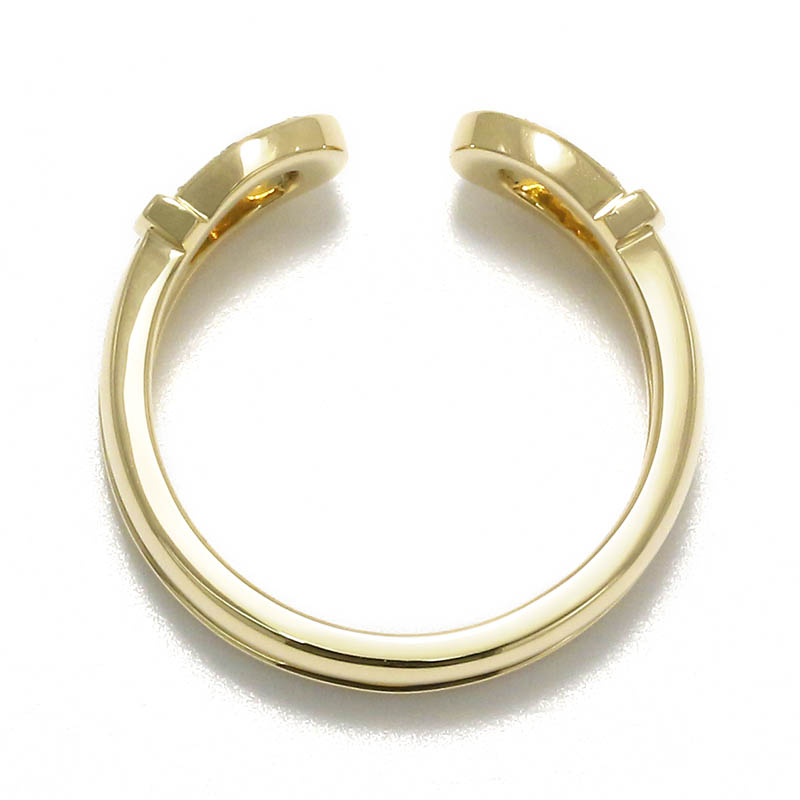 Double Horseshoe Ring Small - K18Yellow Gold w/Diamond