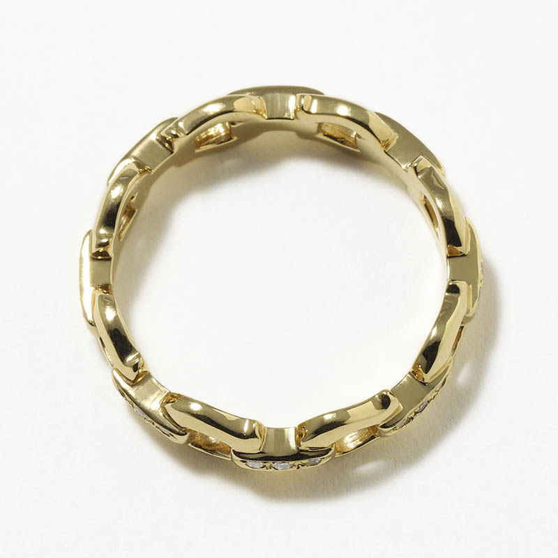 Horseshoe Link Ring - K18Yellow Gold w/Diamond