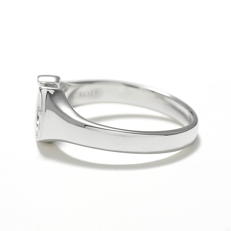 LG Diamond Horseshoe Signet Ring - Silver w/Laboratory Grown Diamond