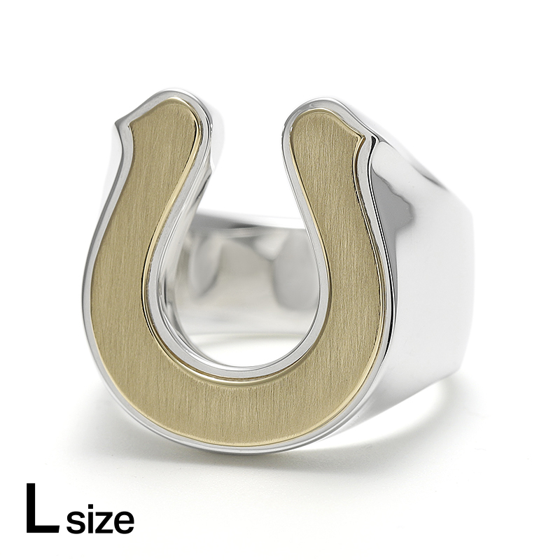 Large Horseshoe Ring - Silver×K18 Yellow Gold
