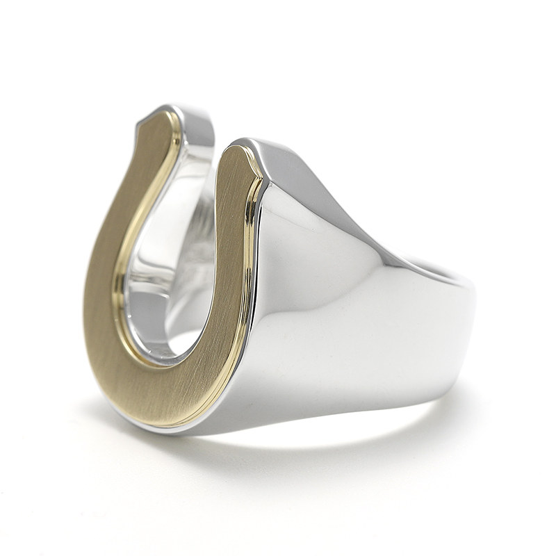 Large Horseshoe Ring - Silver×K18 Yellow Gold