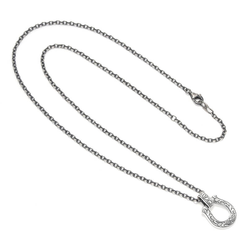 Collaboration Large Horseshoe Carving Necklace